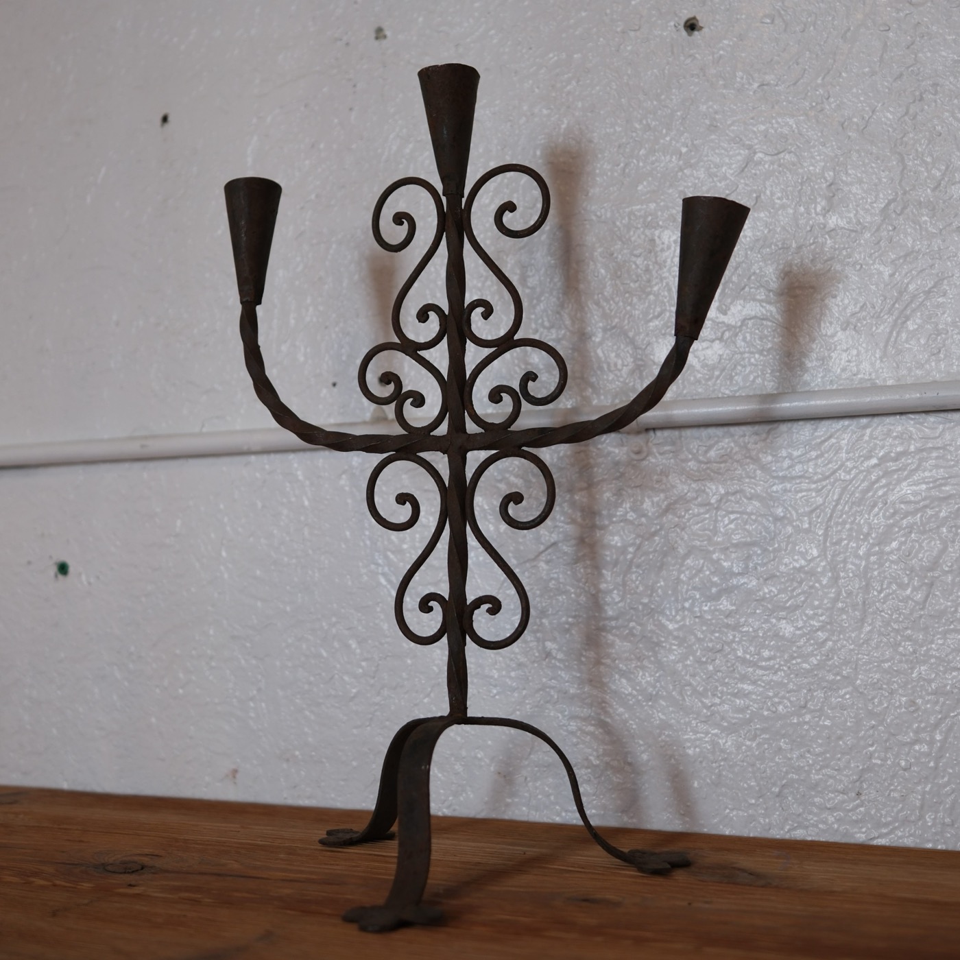 Wrought iron candelabra, tall