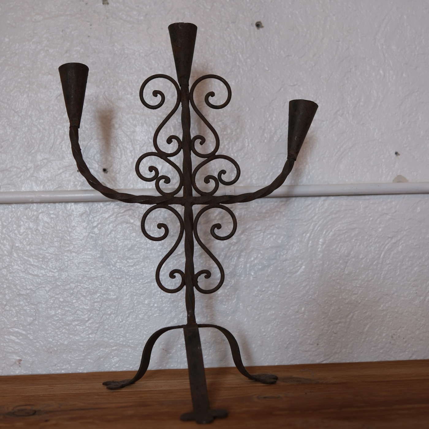 Wrought iron candelabra, tall