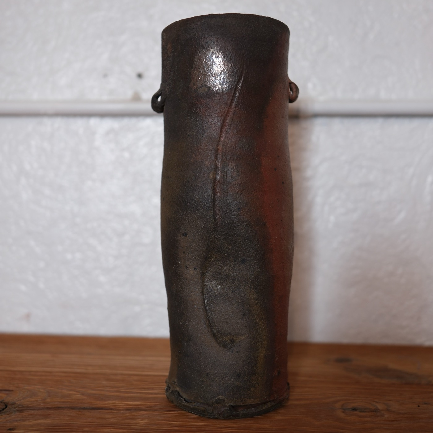 Raku ear vase