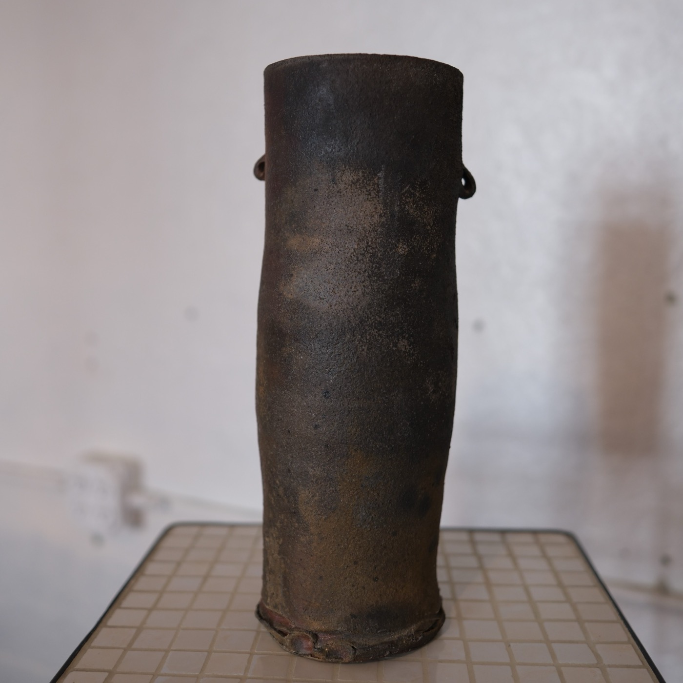 Raku ear vase