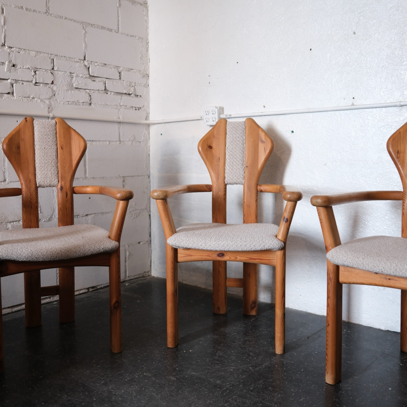 Holger Danske brutalist dining chairs, set of 4