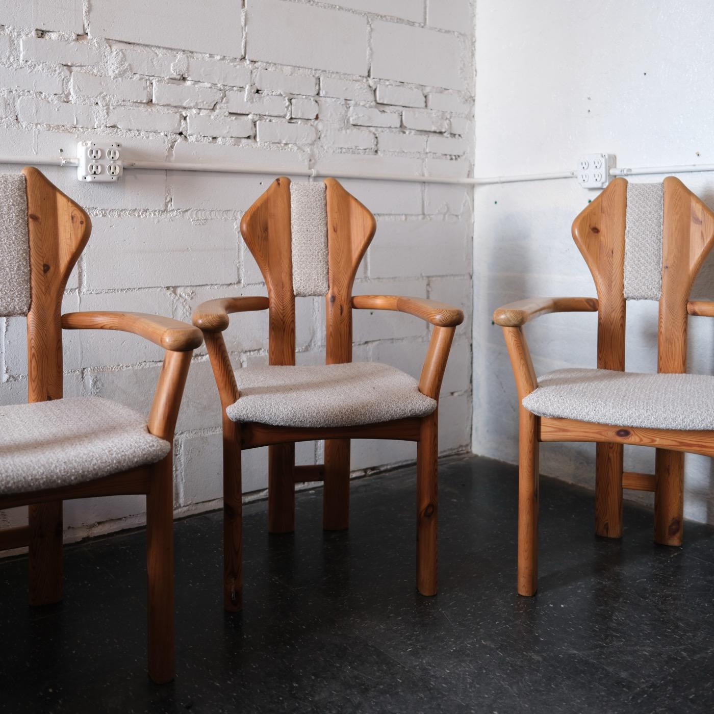 Holger Danske brutalist dining chairs, set of 4