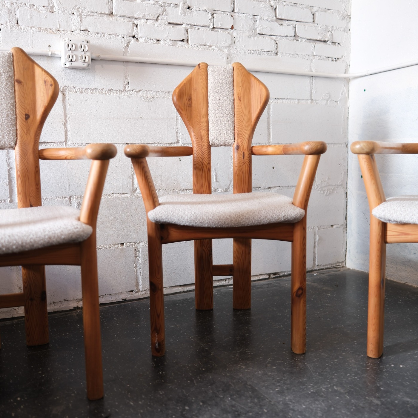 Holger Danske brutalist dining chairs, set of 4