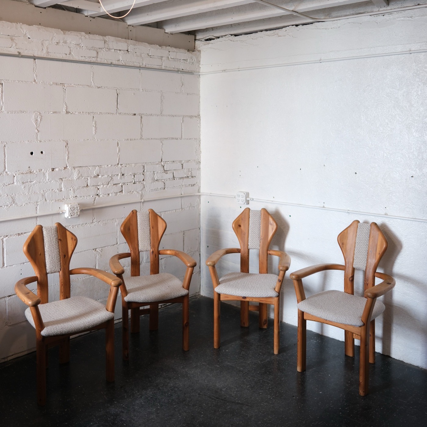 Holger Danske brutalist dining chairs, set of 4